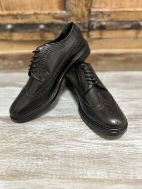 BURBERRY Men's Black Leather Oxford Lace Up Dress Shoes Sz 45.5 New No Box